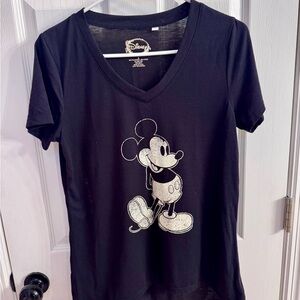 Disney Black Tee with Classic Mickey Design